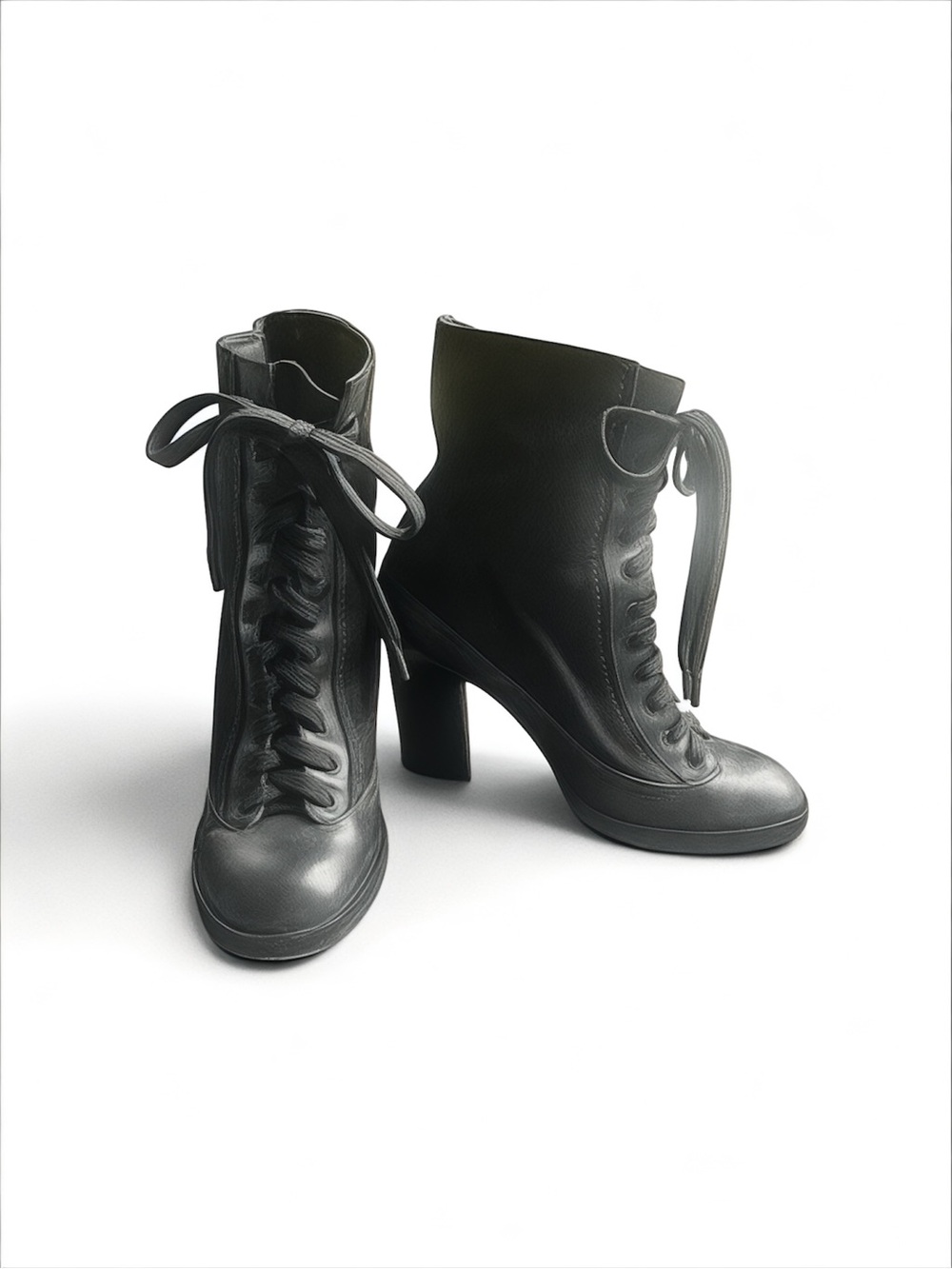 rag & bone Black Lace-Up High Heel Ankle Boots